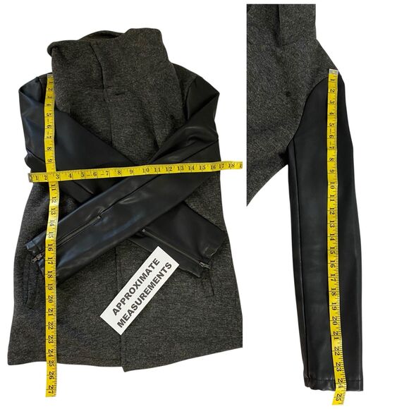 Fabletics Blazer Womens Medium Gray Jacket Contrast Sleeve Officecore Coat Work - Picture 2 of 16